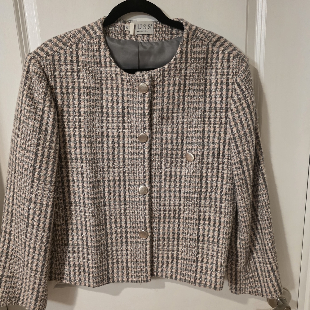 Russ Tweed Blazer Jacket Size 16